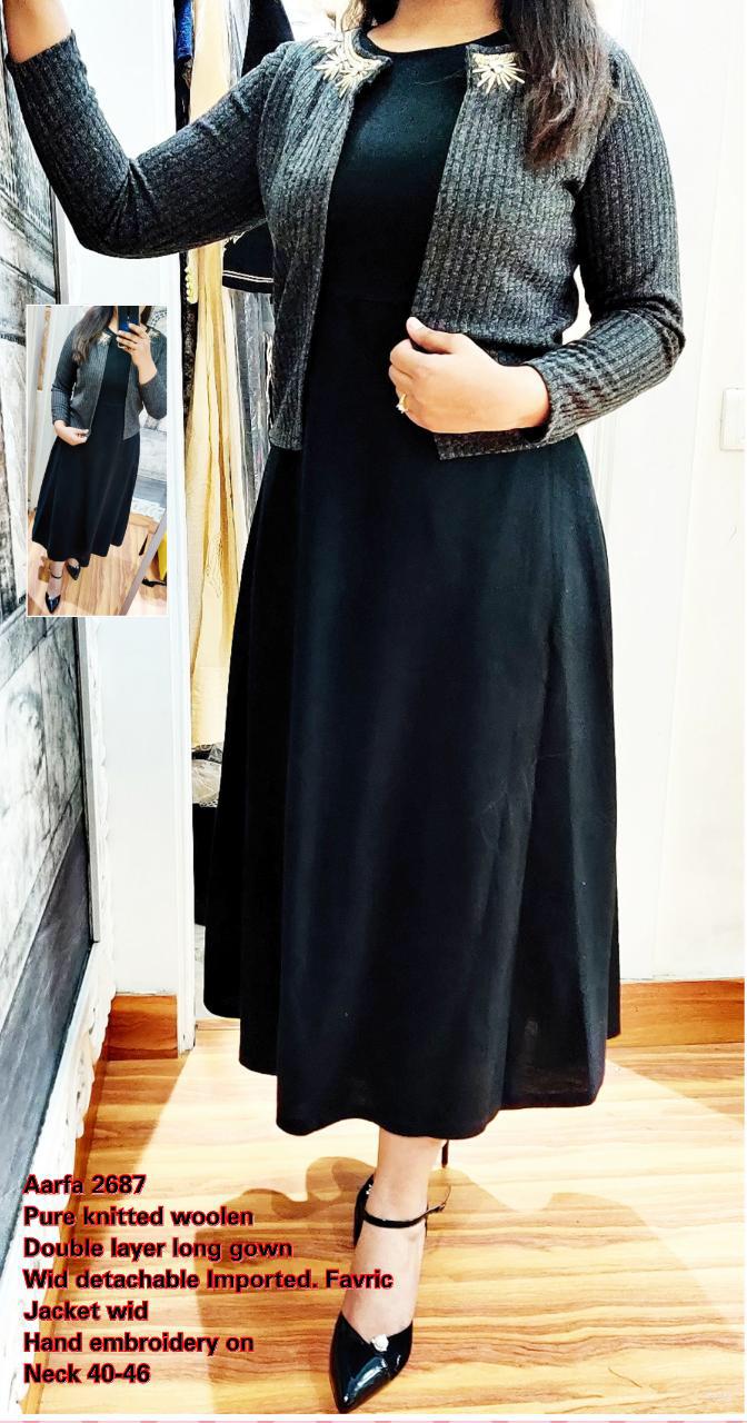 TREND LEVEL Women's Winter Wear Regular Fit Embroidered Designer Woolen  Latest Kurti - Rawat Store